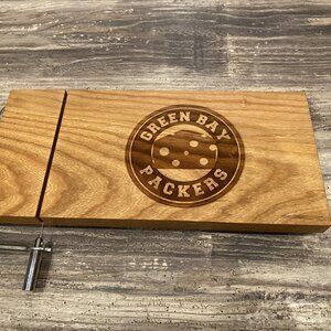 Green Bay Packers Engraved Cheese Slicer Board – Handcrafted Hardwood